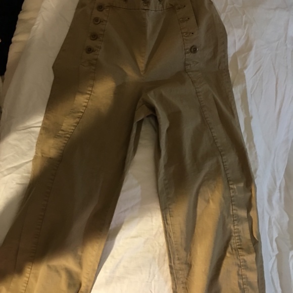 J CREW bohemian button front open , shoe string tie back pants - Picture 2 of 12